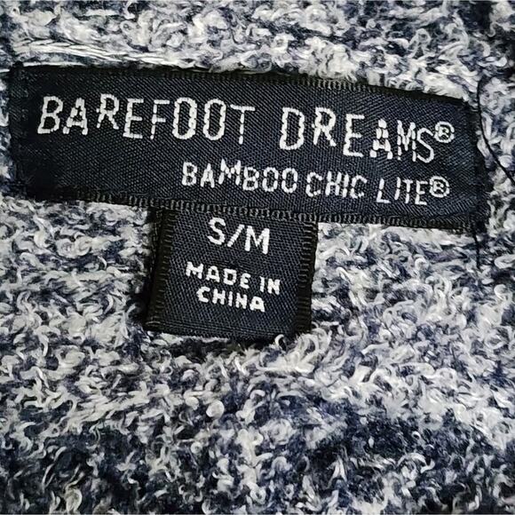 BAREFOOT DREAMS Women's Blue Bamboo Chic Lite Striped Cardigan Sweater #436 S/M - Picture 5 of 5